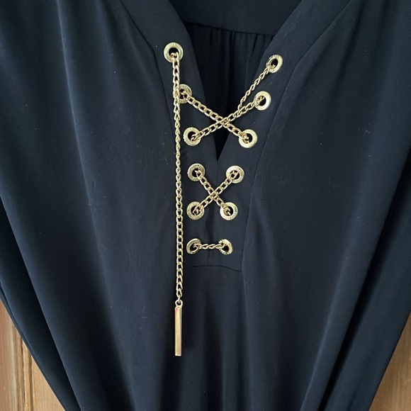 Navy tie-up Michael Kors belted dress - Picture 2 of 5